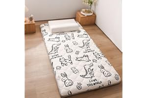 YOUGANG Materasso per dormire a pavimento, materasso futon giapponese, singolo/doppio/queen/king size, arrotolabile, materasso da campeggio, materasso per gli ospiti, tatami (kaki, 100 x 200 cm)