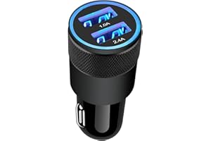 AILKIN Chargeur Allume Cigare USB, 3.4A 2 Ports Chargeur Voiture USB Rapide, Prise Allume Cigare 12V Adaptateur Voiture pour iPhone 16 Pro 16e 15 14 13 12,Samsung Galaxy S25 S24 S23 S22 S21,Google Pixel 9a