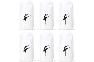 ARRDERLY 6 Pcs Ballet Shoes Bags Double Drawstring Shoe Bags, Pointe Shoe Storage Bag, Portable Travel Ballet Backpack Multipurpose Drawstring Sack
