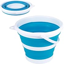Produktbild von Faltbarer Eimer 5 Liter Mit Griff – Zusammenklappbar Auf 5 Cm, Ideal Für Camping, Angeln, Autowäsche & Küche