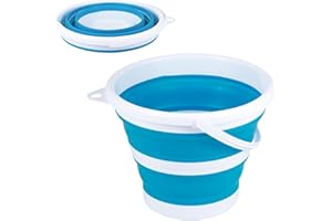 YZPKLHW 3L Faltbarer Eimer, 3L Falteimer Putzeimer Faltbar, Sandburg Strandeimer, Platzsparend Zusammenklappbar Wassereimer für Draußen Angeln Sandkasten Camping Eimer (blau)