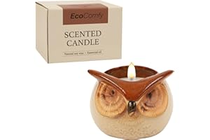 ONBAGLST Owl Scented Candle for Woman with Dried Flowers,350g Soy Rose Christmas Candle Gift for Woman with Up to30 Hours of Burn Time