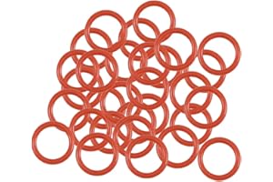SOURCING MAP Sourcingmap, O-ring in silicone, diametro 7 mm, diametro 5 mm, larghezza 1 mm, guarnizione VMQ, confezione da 30 pezzi, colore: rosso