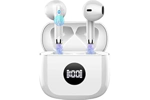 JXREV Wireless Earbuds, Bluetooth 5.4 Headphones in Ear with 4 ENC Noise Cancelling Mic, Bluetooth Earbuds 40Hrs Playtime, HiFi Stereo Deep Bass Wireless Earphones, IP7 Waterproof USB-C Fast Charge White