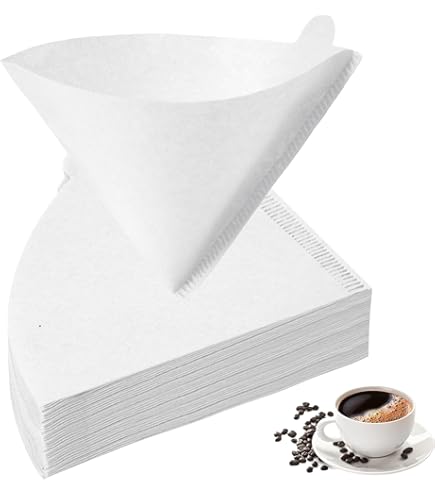 Fysaran V-förmiger Kegel Kaffeefilter, Kaffee Filterpapier, U-förmiger Kaffee Filtertüten 1x2 200 Stück Ersatzfilterpaket für Kaffeemaschinen Kaffeekanne Filterbecher (1-2 Tassen