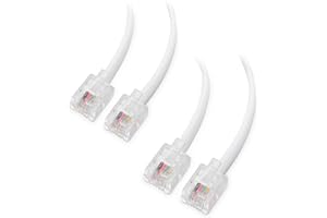 Cable Matters Pack de 2 Câble téléphonique de 2m (cable RJ11 vers RJ11) pour téléphone, Internet DSL, ADSL, modem en Blanc - 2m