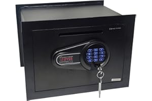 Genie Hand | Cassaforte Motorizzata a Muro Piccola Cassetta di Sicurezza con Codice a Combinazione e Chiave a Croce Casseforti per Soldi