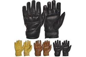 Goldtop Mens Silk & Unlined Viceroy Armoured CE APPROVED Leather Motorcycle Gloves [3 Colours!] | Knox CE Armoured Floating Knuckle Protection Unlined Perforated Summer Gloves