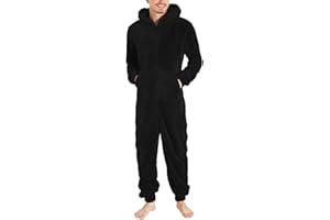 pvucpot Herren Paar Jumpsuit Kuschelig Lustig Lang Pyjama Winter Warm Plüsch Overall Schlafoverall Reißverschluss Teddy Fleece Einteiler Onesie Einteiler Onesie Schlafanzug