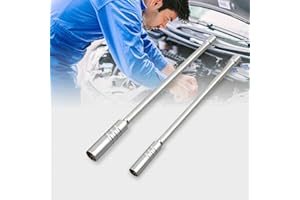 Ortviai 2 Pièces de Cle a Bougie, Douille Bougie 14mm / cle a Bougie 16mm, Outil de Démontage de Bougies, Douille à Bougie Pivotante à Paroi Mince 12 Pans 3/8 Pouces CR-V (Modèle très Long)