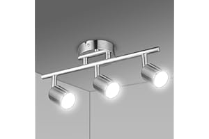 URAQT Faretti da Soffitto Orientabili, Faretti LED da Soffitto con 3 Attacco GU10, Lampadario Faretti LED Soffittos, Moderna Faretto da Parete Interno per Barra, Cameretta, Cucina, Senza Lampadina