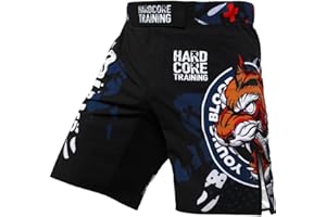 Hardcore Training Shorts Homme Combat Shorts Arts Martiaux MMA BJJ Fitness Muay Thai Boxe Grappling No Gi