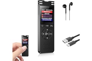 QZT 64GB Digital Voice Recorder, 1536KBPS Voice Activated Recorder Noise Reduction Audio Recorder with Playback, 1136H of Recording Files, Capacity 50H Battery Time,for Conference Speeches