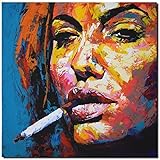 KUNST DRUCK Gemälde Leinwand modern abstrakt Bild 861 Portrait SIGNIERT 100x100