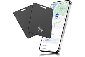 WOWFAST Lot de 2 trackers portefeuille pour Android, carte de suivi intelligente sans fil rechargeable, carte de suivi de portefeuille fine compatible avec l'application Google Find My Device (Android