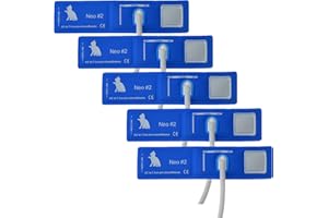 RCDPK 5 Stück Veterinär-Blutdruckmanschetten, Tier Blutdruckmessgerät Manschette Zubehör,Haustiere Blutdruckmessgeräte Manschetten Set für Elefant, Pferd, Hund,Katze, Maus (#2-Katze, Blau -Wiederverwendbar)