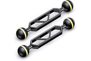 Sea Frogs 2 Stück 5" 12,7 cm Langer Aluminium Doppel 1" Kugelarm zum Anschließen von StroboskopVideolicht an Unterwassergehäuse