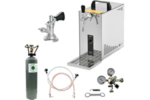 BieTal® Bierzapfanlage Bierkühler mobile Zapfanlage 35 Liter/h Durchlaufkühler KOMPLETTSET - KEG Flach - CO2 2 kg