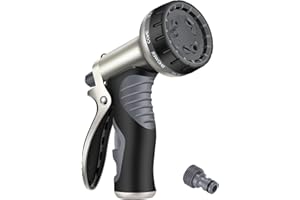 HMIL-U Hose Pipe Spray Gun, Nozzles & Spray Guns with 9 Patterns, Metal Hose Nozzle, High Pressure Hose Gun