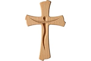 Idea de regalo Kaltner Präsente, haya auténtica, crucifijo para la pared de 35 cm moderno