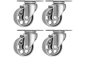 Online Best Service 4 All Steel Swivel Plate Caster Wheels Heavy Duty High-gauge Steel Gray (3.5" No brake)