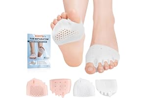 CEYOME Toe Separators & Metatarsal Pads for Women & Men - 4 PCS Gel Toe Spacers, Ball of Foot Cushions for Pain Relief, Metatarsalgia, Morton's Neuroma, Whole Day Comfort for Walking, Running, Standing