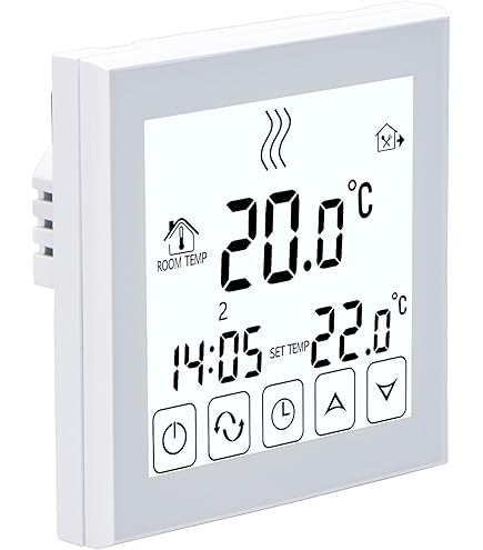Wengart Termostato WiFi Inteligente para Suelo Radiante por Agua (3A),Modo Frío y Calor Conmutable,Compatible con Alexa/Google Home,App Tuya/Smart Life,Caja Redonda 60mm, Detección de Ventana Abierta