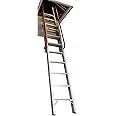 BPS Access Solutions Sliding Loft Ladder - 2 Section Grand Heavy Duty Aluminium Ladder - 2 Handrails, Silver, 2.31m - 3.25m