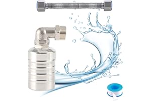 LES-THERESA 3/4'' Vanne à flotteur entièrement automatique en acier inoxydable 304, régulateur de niveau d'eau automatique pour réservoir d'eau, mini robinet à boisseau sphérique à flotteur en acier inoxydable