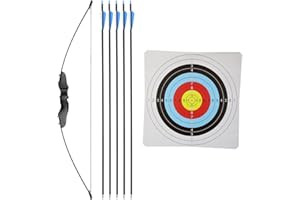 ‎BSW-FLITZEBOGEN BSW-Flitzebogen Black Panther Pfeil und Bogen Set - 20-28 lbs, Einsteigerbogen, Bogenset Recurvebogen für Jugendliche von 12-16 Jahren inkl. Zielscheibe und 5 Carbonpfeile