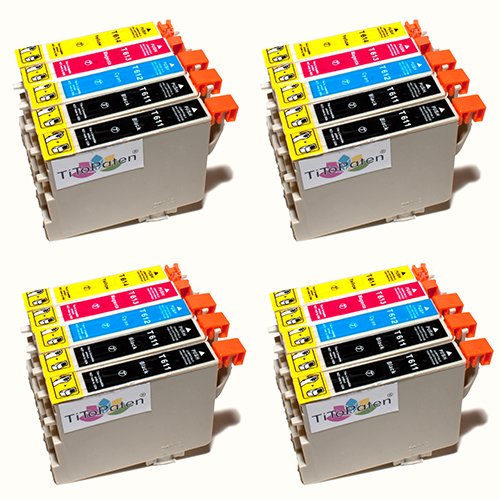 *TITOPATEN* 20 Kompatible Premium Patronen passend für Epson Stylus DX 3850 Farben: 8x Schwarz, 4x Cyan, 4x Magenta, 4x Yellow!