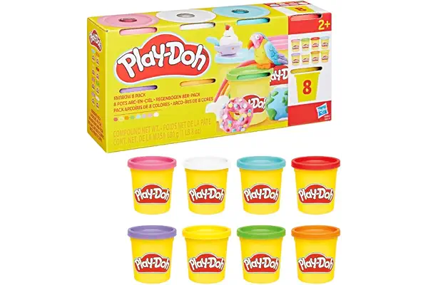 Play-Doh, Pack de 8 Botes de 85 Gramos de Colores del arcoíris
