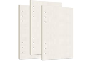 Smarpau A5 Refill Paper, 3 Packs 100GSM Planner Refillable 6 Holes Ring Binder Inserts Dotted Papers, 135 Sheets Journal Notebook Loose Leaf Paper for School Office