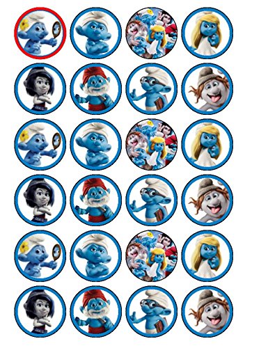 Die Schlümpfe 2 (Nr. 2) Cupcake-Topper Kuchendekor, 24 Stück