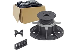 Trevendo Lot de 25 plots terrasse réglable Universal pour lambourdes et dalles, XL 70-120 mm