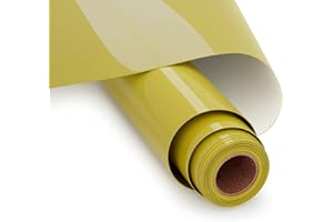 UIOK Vinile Termoadesivo per Tessuti Oro, Termovinile per Tessuti 30.5 x 365.7cm Vinile Termoadesivo, HTV Rotolo Vinile Termico per Cricut Fai-da-te T-shirt, Altri Tessuti,Facile da Tagliare (Oro)
