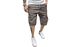 YAOHUOLE Cargo Short Homme Elastique Bermuda Homme Travail Short Militaire Outdoor Multi Poches