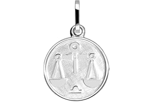 My Gold Pendentif Zodiaque (Sans Chaîne) Argent Sterling 925 Petit Ø 12mm Mini Signes Ronds du Zodiaque Zodiaque rond MOD-07067