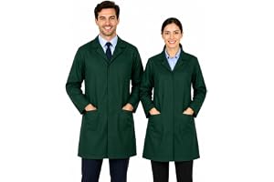 IBEX Unisex-vuxen Poly bomull labbrock för tekniker matlaboratorium lager arbetskläder läkare studenter labb arbete (storlekar intervall XXS - 5XL)