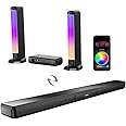 ULTIMEA 5.0ch Sound Bar for Smart TV, PC Soundbar with RGB Light, Detachable Soundbar for TV with App Control, 120W Peak Power, Bluetooth 5.3 TV Sound Bar, HDMI-ARC/OPT/AUX, Wall Mount, Apollo S70