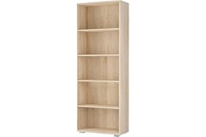 Casaria® Libreria Scaffale Vela 190cm 5 Ripiani Mobile Archiviazione Documenti Ufficio Soggiorno