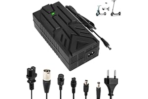 HPGAAVD 54,6V 2A Cargador Patinete Electrico，Carga rápida para Patinete,E-Bike,48V Carrgador Universal de baterías Litio con 6 Conectores，Carga rápida para Hoverboard, Balance Bike, Drifting Board