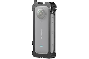 CAMNOON Jaula de Videocámara Deportiva de Aleación de Aluminio con Doble Conexión para Zapatos Fríos Marco de Protección de Metal Jaula para Cámara Accesorios Vlog de Repuesto para Insta360 X3