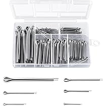 Splinte Set 100-teilig - 6 Größen Verzinkte Sicherungssplinte