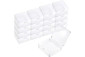 KGGZKG 25 sztuk plastikowych pudełek z małymi pokrywkami 6,5 x 6,5 x 2 cm małe przezroczyste plastikowe pudełka Mini pudełko do przechowywania przedmiotów