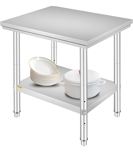 Royal Catering - Royal Catering Comptoir Bar En Inox 100 X 60 X 105 Cm Avec 4 étagères, Dosseret - Table De Préparation Comptoir Inox Table De