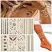 Produktbild Temporäre Tattoos Metallic Gold & Silber Wasserdicht Schweiß-Flash Tattoos Authentic Eye Glitzer für Partys Festivals Strände und Hochzeiten 8 Blatt – Festival Flash Tattoos für Frauen Teens Mädchen