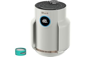 ‎SHARK Shark NeverChange Luftreiniger für bis zu 5 Jahre, für Zuhause, Raumabdeckung 23 m2, kompakter Luftreiniger, HEPA-Filter, fängt 99,97% der Allergene wie Staub ein, leise, LED-Display, Dove HP072EU
