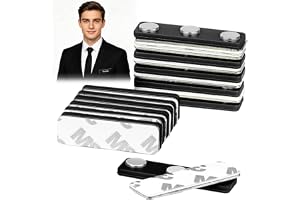 Namnskyltar magnet (12-pack) | Magnetisk namnskyltshållare med starka neodymmagneter & 3M självhäftande tejp