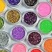Biutee 24 Colors Nail Glitter Powder Dust 3D Tip Manicure Tools Nail Art Decoration Polish Powder Dust Gem Decoration